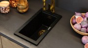 Zlewozmywak granitowy wąski złote drobinki TUGA28 Gold Granitan – zdjęcie 6