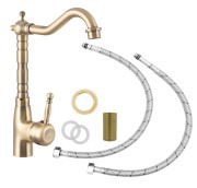 Retro 3 brushed gold bateria kuchenna Granitan – ujęcie z bliska / detal