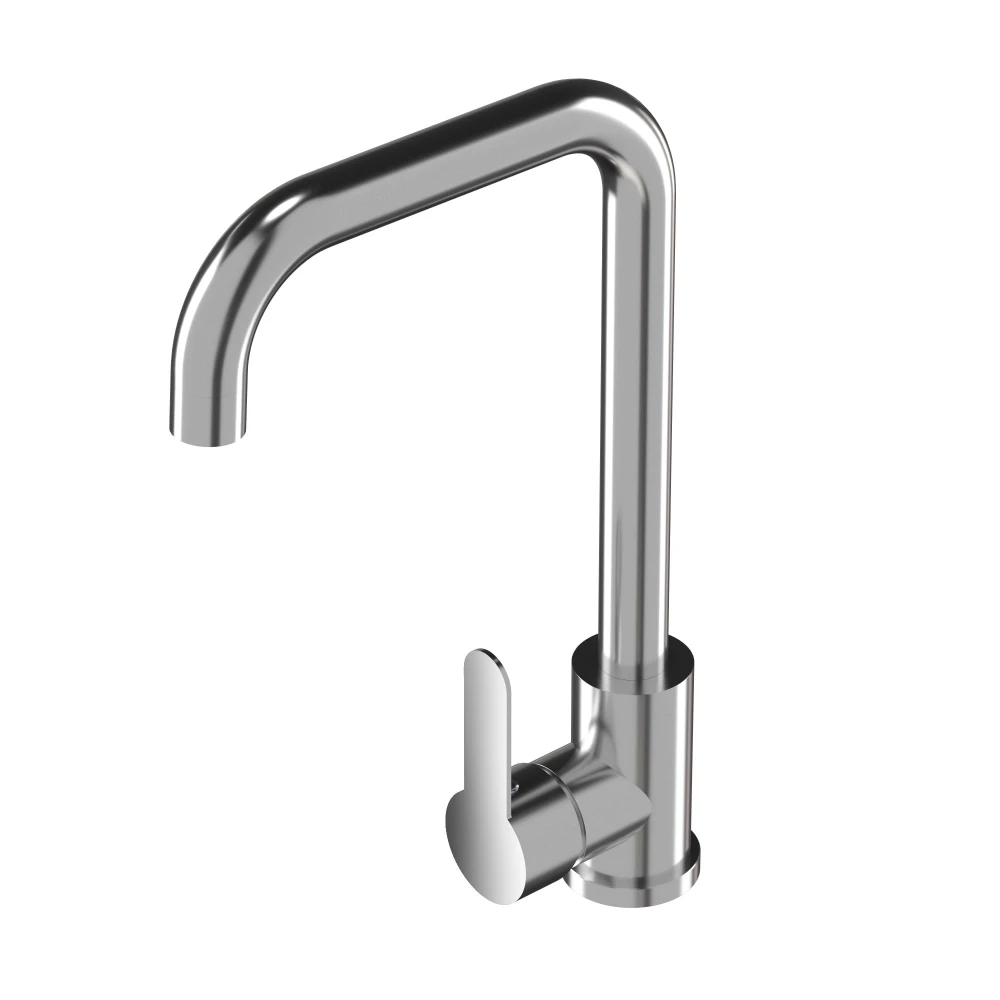 STEEL chrom bateria kuchenna Granitan – aranżacja / widok z boku