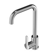 STEEL chrom bateria kuchenna Granitan – aranżacja / widok z boku
