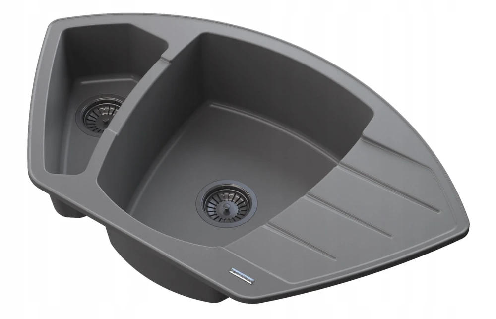 Zlewozmywak granitowy model COMPACT Granitan – aranżacja / widok z boku