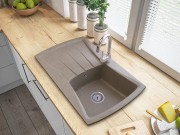 Zlewozmywak granitowy model NEW LINE Granitan – aranżacja / widok z boku