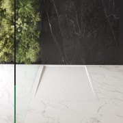 BRODZIK PRYSZNICOWY PROSTOKĄTNY 100 x 80 CM BIAŁY VIVA Granitan – elementy zestawu i akcesoria