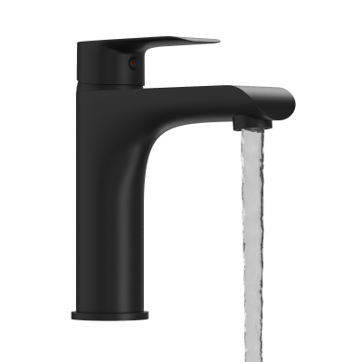 Bateria umywalkowa jednouchwytowa wysoka stojąca łazienkowa czarna kran Vito