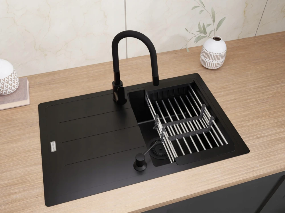 ZLEW Franke Basis BFG 611-78 CZARNY ZESTAW BATERIA DOZOWNIK OCIEKARKA Granitan – archiwalne 1