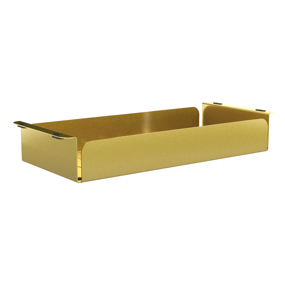 WKŁADKA STALOWA DO ZLEWU KOSZYK OCIEKARKA ZŁOTA 42x18 cm Granitan – aranżacja / widok z boku