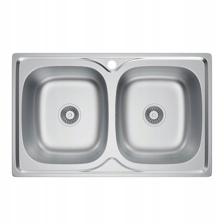 ZLEW STALOWY DWUKOMOROWY CHROM DECOR 80x50 ZLEWOZMYWAK SYFON Granitan – archiwalne 1