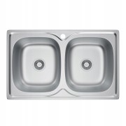 ZLEW STALOWY DWUKOMOROWY CHROM DECOR 80x50 ZLEWOZMYWAK SYFON Granitan – archiwalne 1