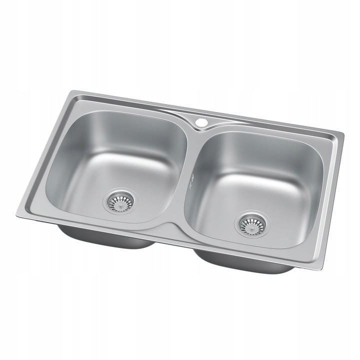 ZLEW STALOWY DWUKOMOROWY CHROM DECOR 80x50 ZLEWOZMYWAK SYFON Granitan – archiwalne 3