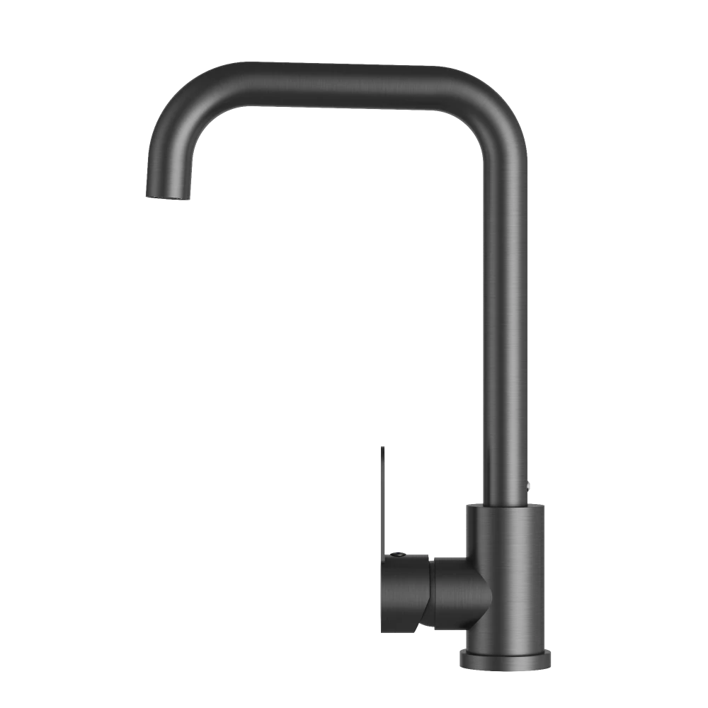 Bateria kuchenna STEEL gun grey Granitan – aranżacja / widok z boku
