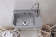 Rysunek techniczny: ZLEWOZMYWAK GOSPODARCZY KOMORA TECHNICZNA POLO szary Granitan