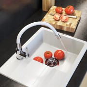 Bateria kuchenna z elastyczną wylewką biała GRADO PLUS obrotowy perlator Granitan – archiwalne 5