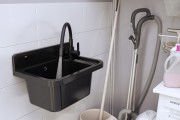 Zestaw- zlew gospodarczy PARON czarny nakrapiany z syfonem chrom, GRADO PLUS czarna Granitan – archiwalne 3