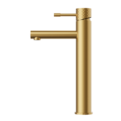 Bateria umywalkowa wysoka stojąca łazienkowa brushed gold kran GLAMI
