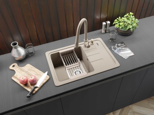 Zlewozmywak jednokomorowy franke BSG 611-62 bateria + dozownik + koszyk Granitan – archiwalne 1