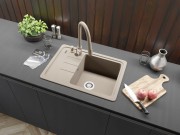 Zlewozmywak jednokomorowy franke BSG 611-62 bateria + dozownik + koszyk Granitan – archiwalne 3