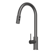 Bateria kuchenna z wyciąganą wylewką kran SNAKE PRO gun grey stojący do kuchni Granitan – archiwalne 1