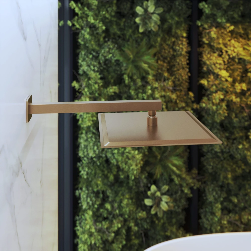 Ramię kwadratowe deszczownicy rurka do prysznica ścienne brush gold uchwyt Granitan – archiwalne 3