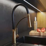 Bateria kuchenna NEXO elastyczna wylewka kran BRUSHED GOLD stojący Granitan – archiwalne 2