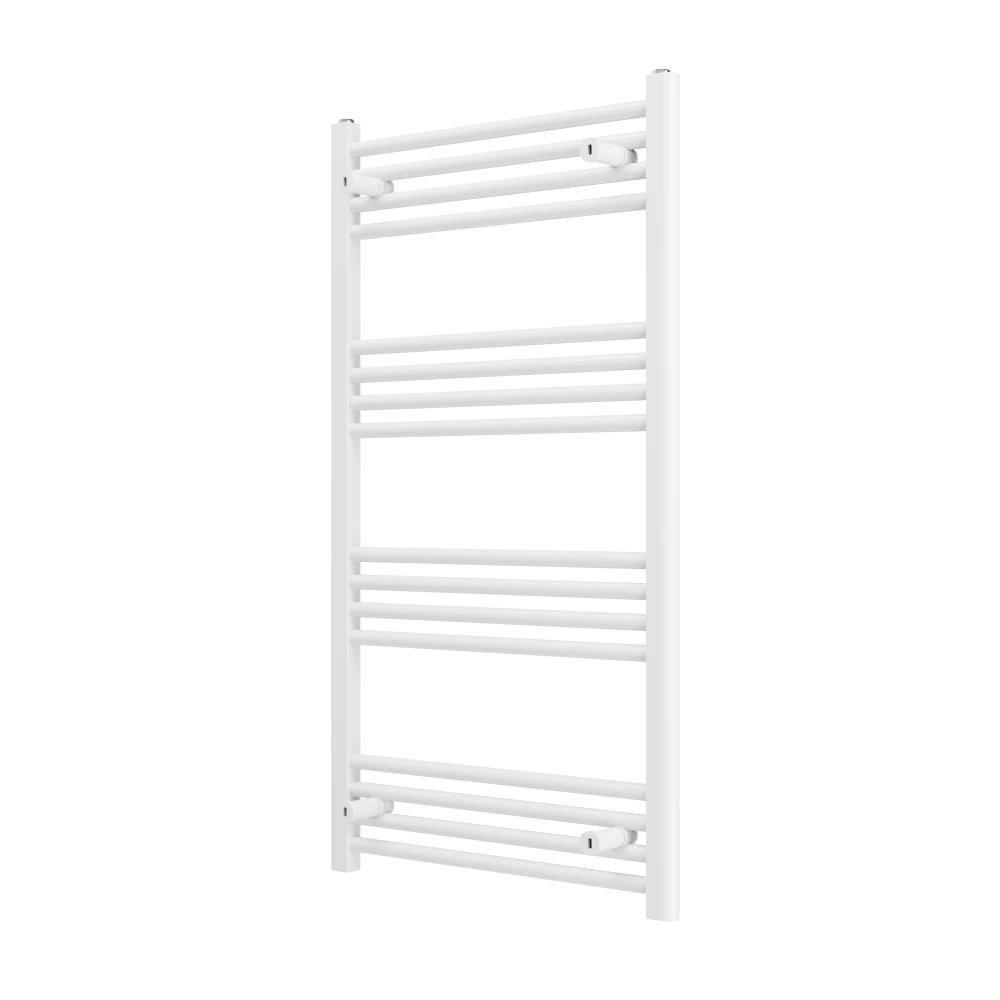 GRZEJNIK ŁAZIENKOWY BIAŁY DRABINKOWY 60x110 cm KALORYFER MONTAŻ 180 BRENO Granitan – aranżacja / widok z boku
