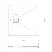 BRODZIK PRYSZNICOWY KWADRATOWY 80 x 80 CM BIAŁY SMC KOMPOZYT TEJA Granitan – archiwalne 5