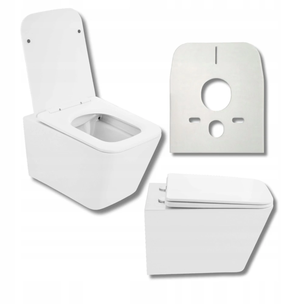 MISKA WC PODWIESZANA TOALETOWA RIMLESS BEZKOŁNIERZOWA DESKA BIAŁA LUNO 302 Granitan – archiwalne 1