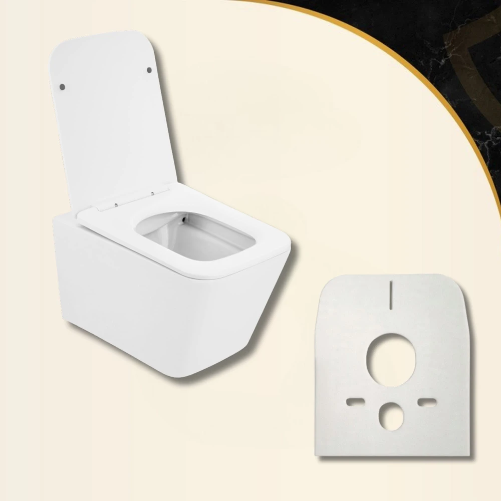 MISKA WC PODWIESZANA TOALETOWA RIMLESS BEZKOŁNIERZOWA DESKA BIAŁA LUNO 302 Granitan – archiwalne 3