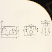 MISKA WC PODWIESZANA TOALETOWA RIMLESS BEZKOŁNIERZOWA DESKA BIAŁA OVI 303 Granitan – elementy zestawu i akcesoria
