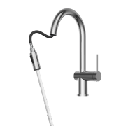 Bateria kuchenna chromowa wysoka z wyciąganą wylewką obrotowa Naya chrom Granitan – archiwalne 4