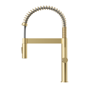 Bateria kuchenna spiralna wyciągana wylewka wysoka brushed gold kran Elara Granitan – archiwalne 1