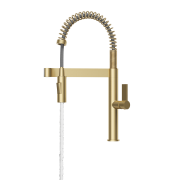 Bateria kuchenna spiralna wyciągana wylewka wysoka brushed gold kran Elara Granitan – archiwalne 5