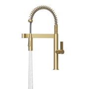 Bateria kuchenna spiralna wyciągana wylewka wysoka brushed gold kran Elara Granitan – archiwalne 6