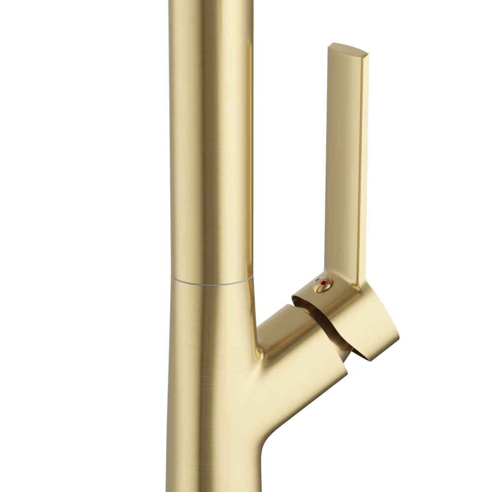 Bateria kuchenna do zlewu wysoka Ellis brushed gold Granitan – archiwalne 3