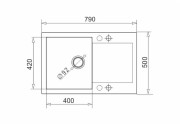 PYRAMIS Zlew. MIDO (79x50) 1B 1D Black Edition + Bateria SERINA Granitan – archiwalne 6