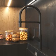 Zlew. KEROS (76x48) 1B 1D Black Edition + Bateria FLEXOS Granitan – archiwalne 7