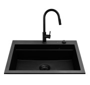Zlew SIROS (67x51,5) 1B Black Edition + Bateria IDEA Black Edition Granitan – archiwalne 2