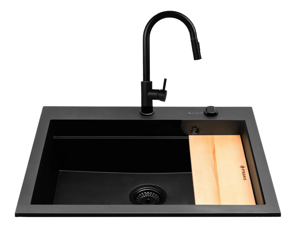Zlew SIROS (67x51,5) 1B Black Edition + Bateria IDEA Black Edition Granitan – archiwalne 5