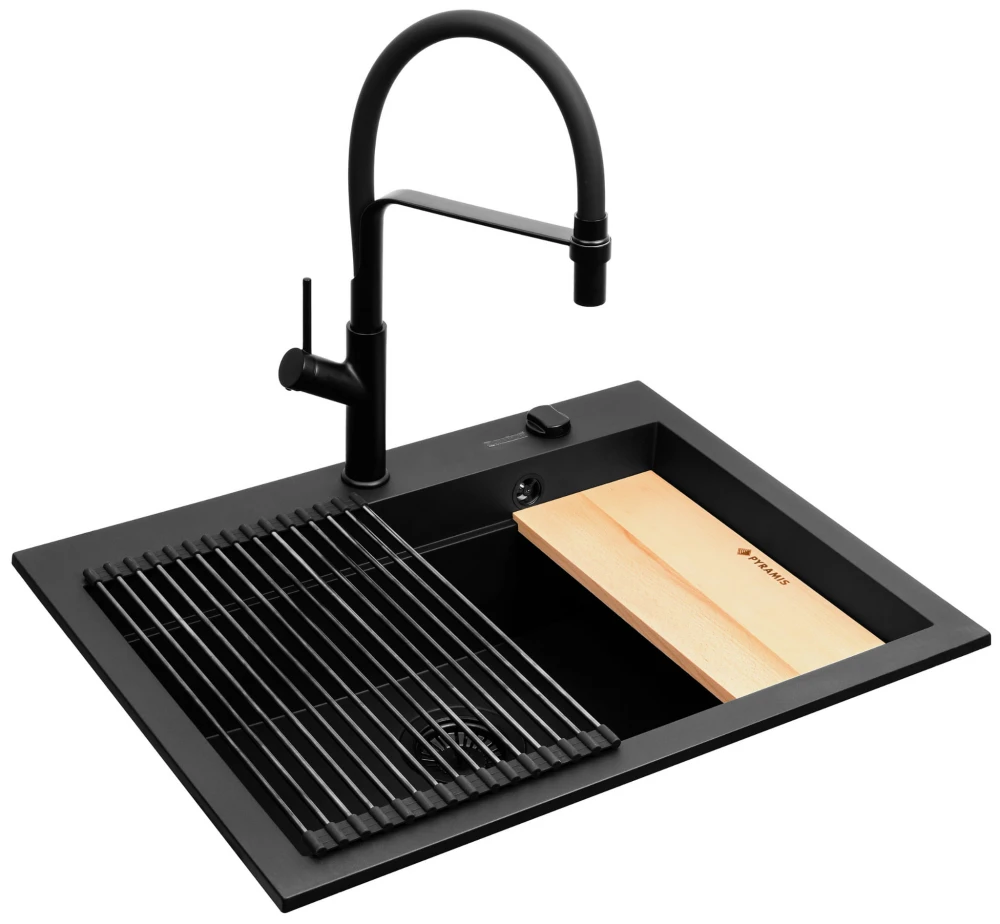 Zlew SIROS (67x51,5) 1B Black Edition + Bateria FLEXOS Granitan – archiwalne 3