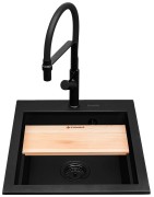 Zlew. SIROS (47x51,5) 1B Black Edition + Bateria FLEXOS Granitan – archiwalne 3
