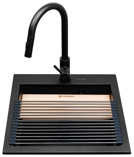 Zlew SIROS (47x51,5) 1B Black Edition + Bateria FLEXOS Granitan – archiwalne 1