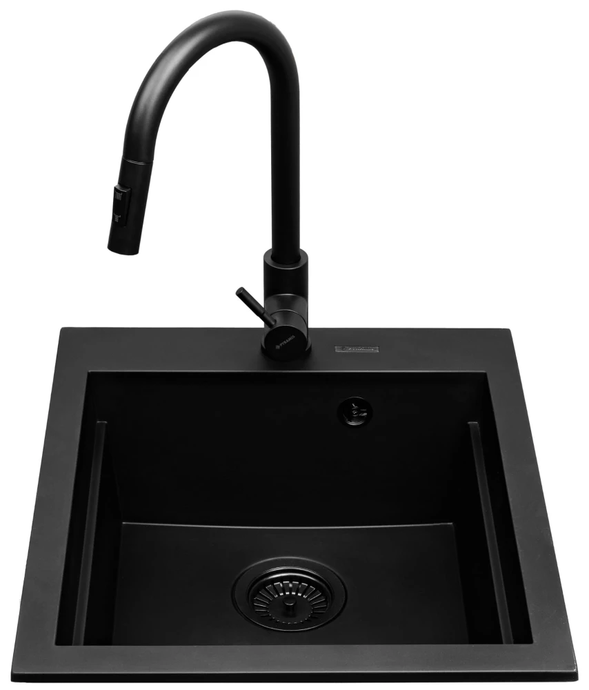 Zlew SIROS (47x51,5) 1B Black Edition + Bateria FLEXOS Granitan – archiwalne 2