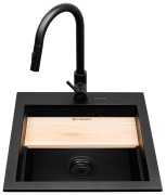 Zlew SIROS (47x51,5) 1B Black Edition + Bateria FLEXOS Granitan – archiwalne 3