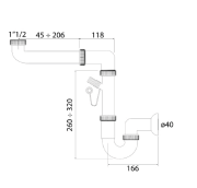 Syfon kuchenny PÓŁSYFON 1x11 PCV Granitan – archiwalne 2