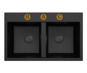 Zlewozmywak granitowy dwukomorowy TWIN czarny Granitan – archiwalne 4