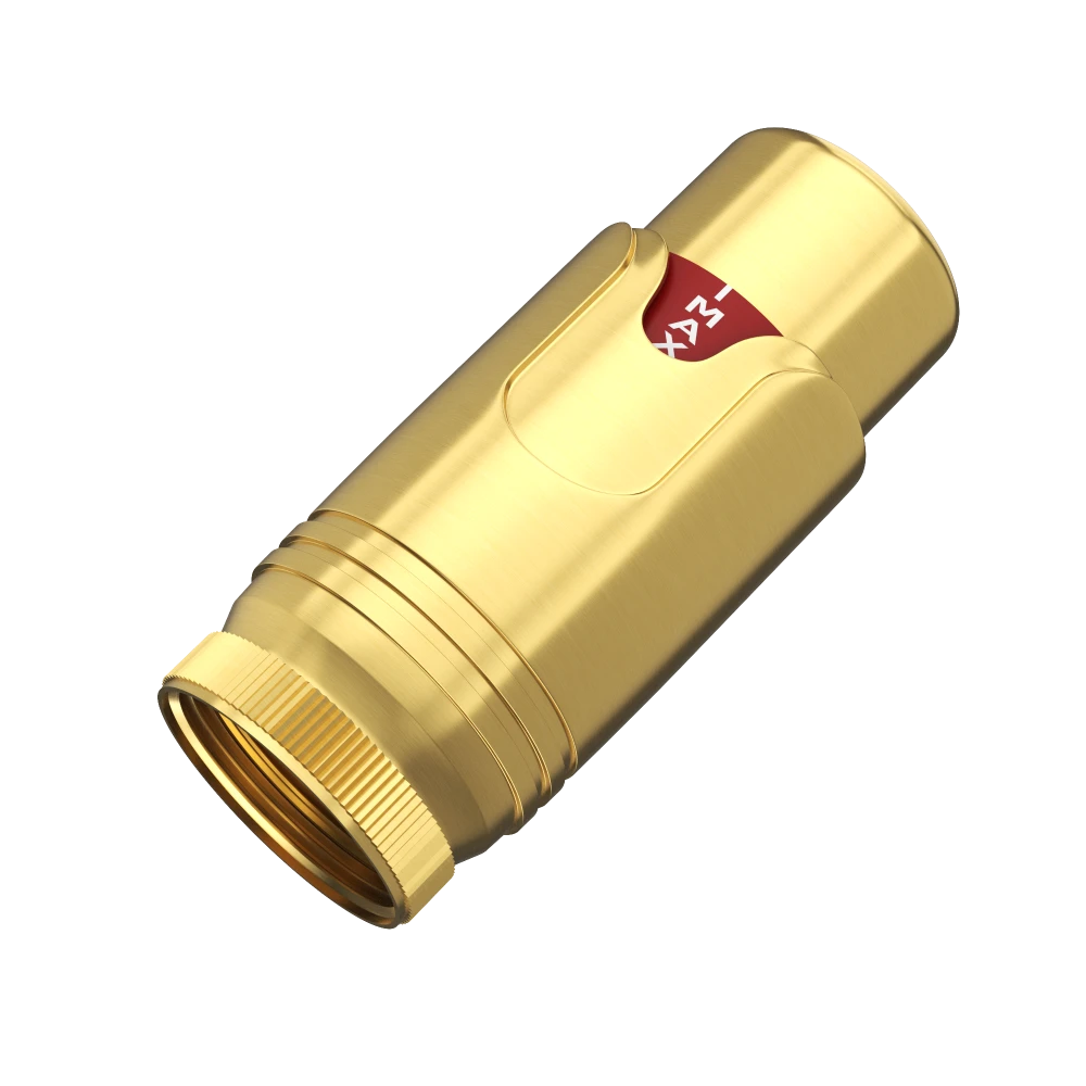 Zawór grzejnikowy termostatyczny 3-osiowy zestaw zasilający 1/2" złoty Granitan – archiwalne 3
