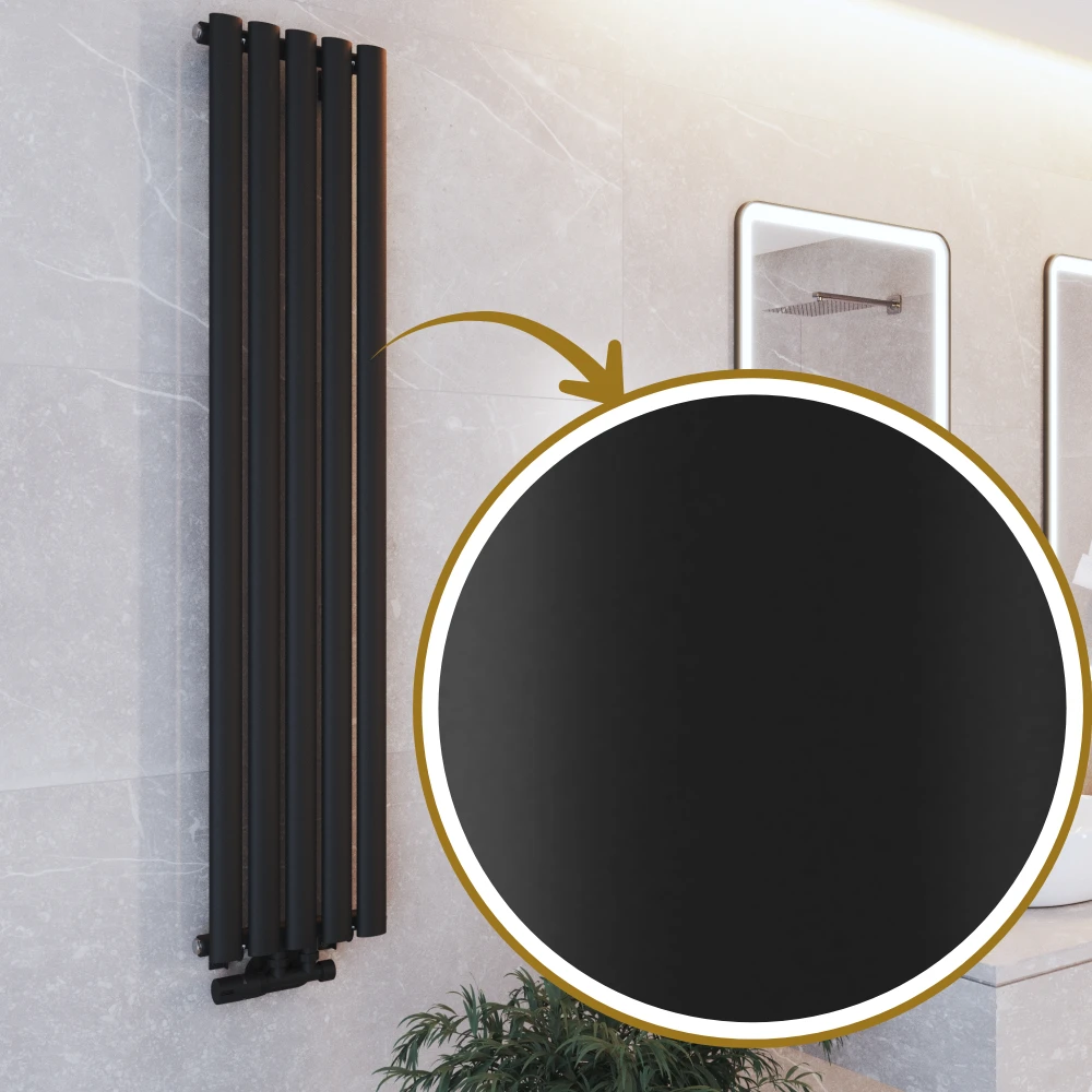 Grzejnik łazienkowy AXIS 140x30 czarny dekoracyjny panelowy, wysoka moc Granitan – zdjęcie 7