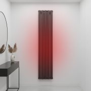 Grzejnik łazienkowy AXIS 140x30 czarny dekoracyjny panelowy, wysoka moc Granitan – zdjęcie 8