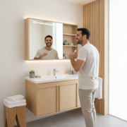 Szafka łazienkowa zestaw umywalka lustro wisząca nowoczesna lucy light 100x47 premium Granitan – archiwalne 3