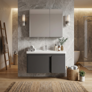 Szafka łazienkowa zestaw Umywalka Lustro wisząca Nowoczesna Luxoris Granitan – archiwalne 10