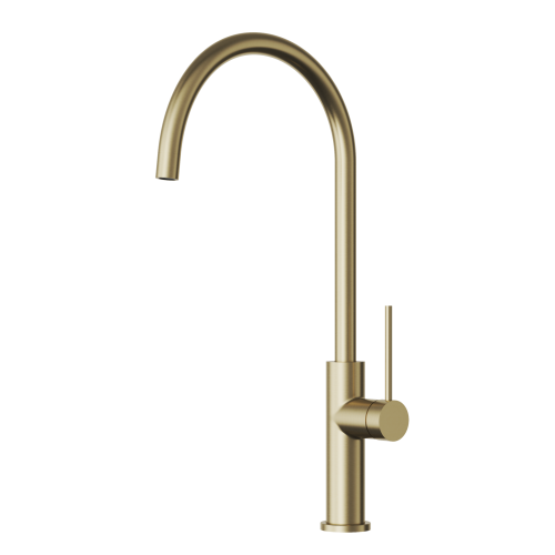 Bateria kuchenna Kran Brushed gold Wylewka Obrotowa Stojąca Prestige SLIM Premium Granitan – archiwalne 1